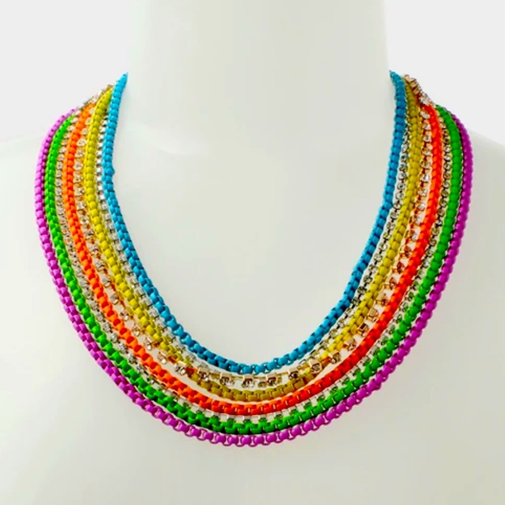 🆕 Betsey Johnson NOSTALGIC  MULTI ROW NECKLACE